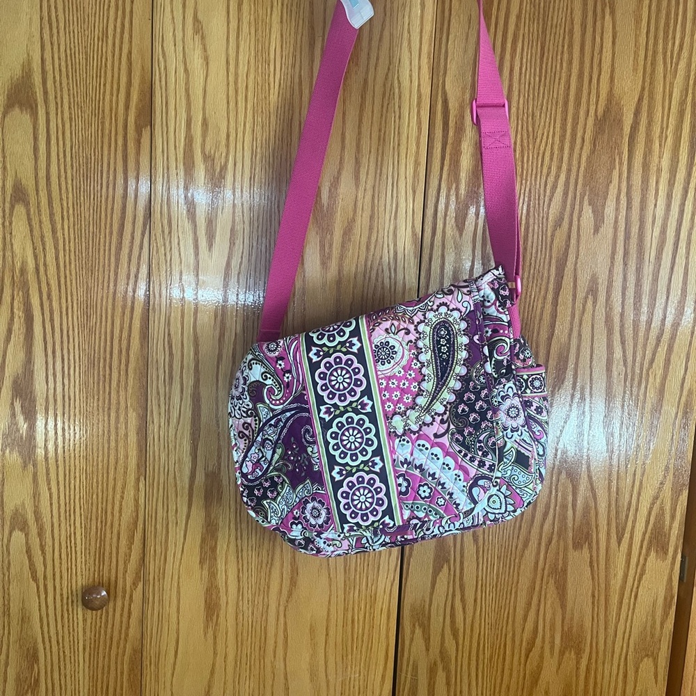 Vera Bradley Quilted Messenger Bag | Pink Paisley Everyday Crossbody